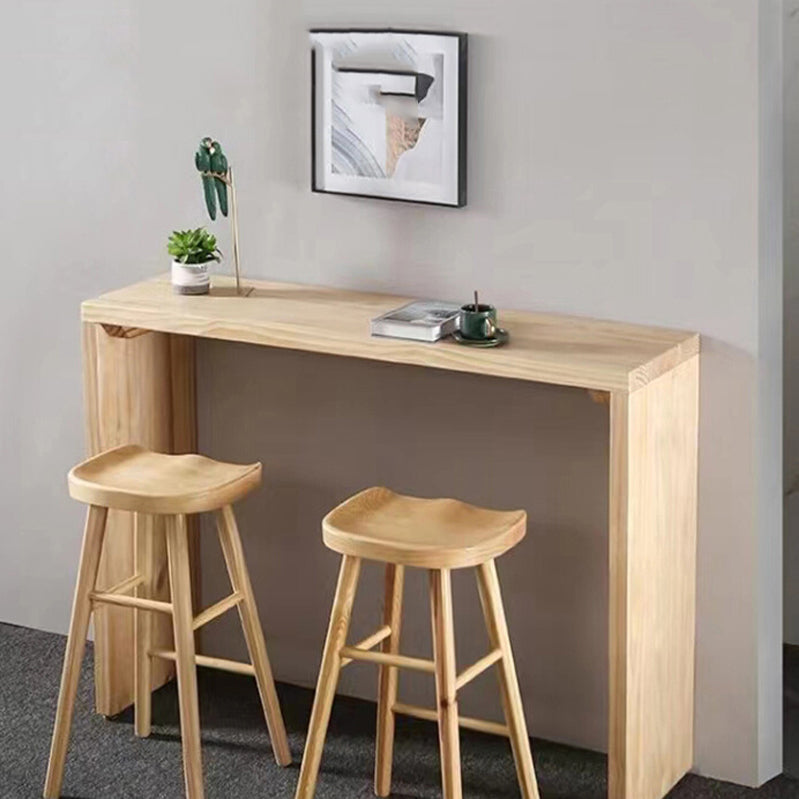 1/3/9 Pieces Modern Rectangular Pub Table Set Wooden Counter Table with Backless Stools