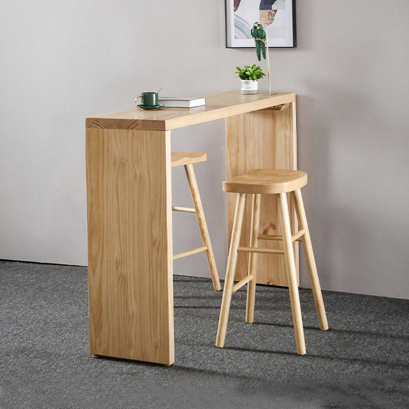 1/3/9 Pieces Modern Rectangular Pub Table Set Wooden Counter Table with Backless Stools