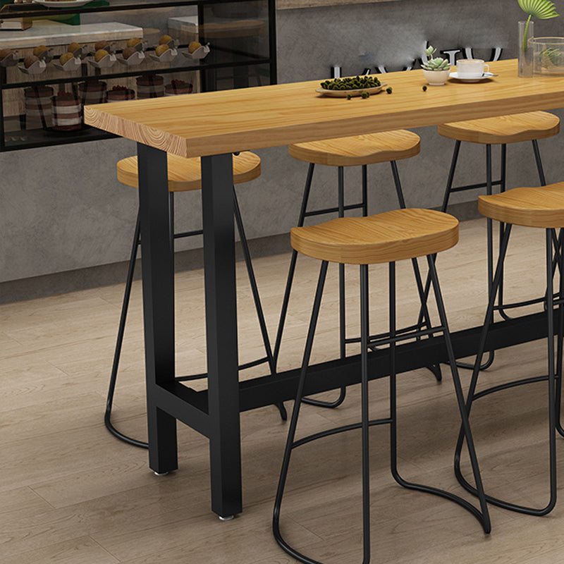 Modern Style 1/9 Pieces Bar Table Set Rectangle Pine Wood Counter Table for Cafe