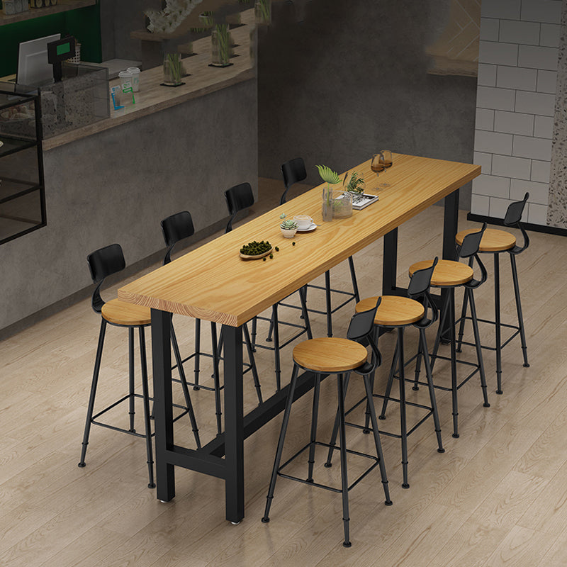 Modern Style 1/9 Pieces Bar Table Set Rectangle Pine Wood Counter Table for Cafe