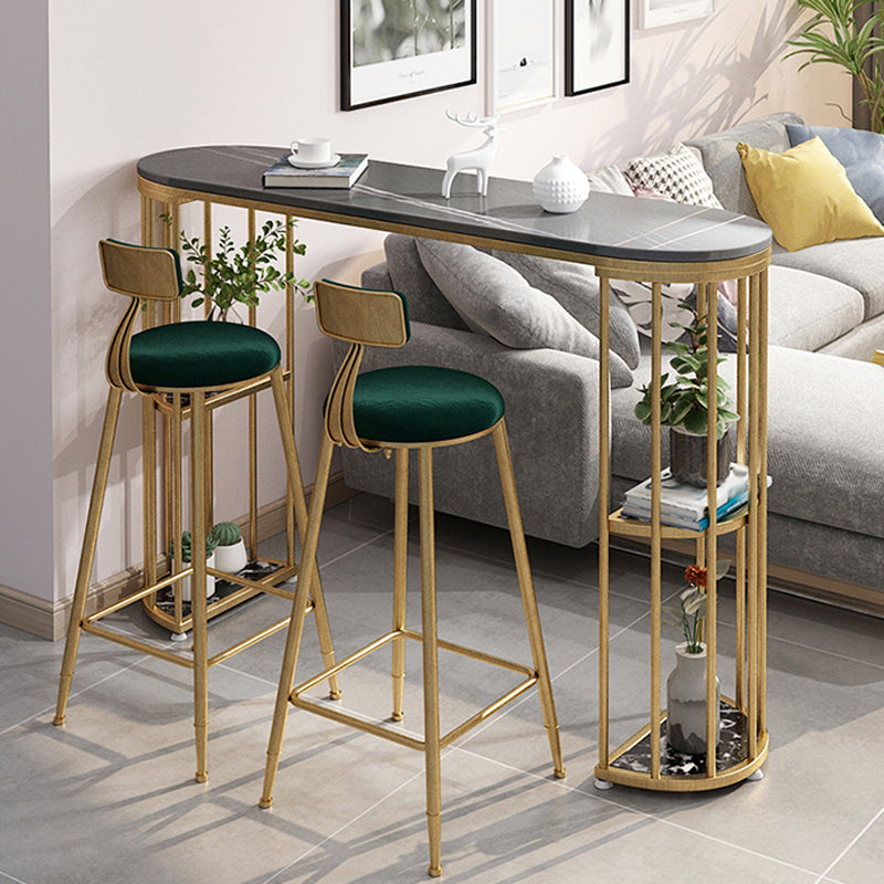 Glam Oval Indoor Counter Set 1/2/3 Pieces Double Pedestal Bar Pub Table Set