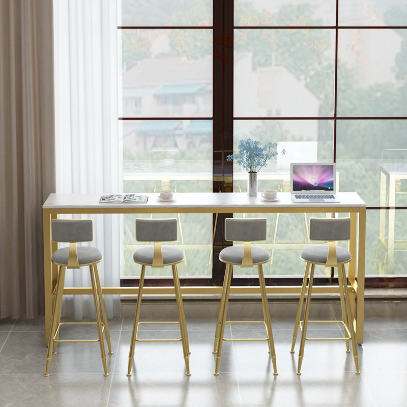 Glam Bar Table Set 1/5/9 Pieces Rectangle Stone Counter Table with Stools for Living Room