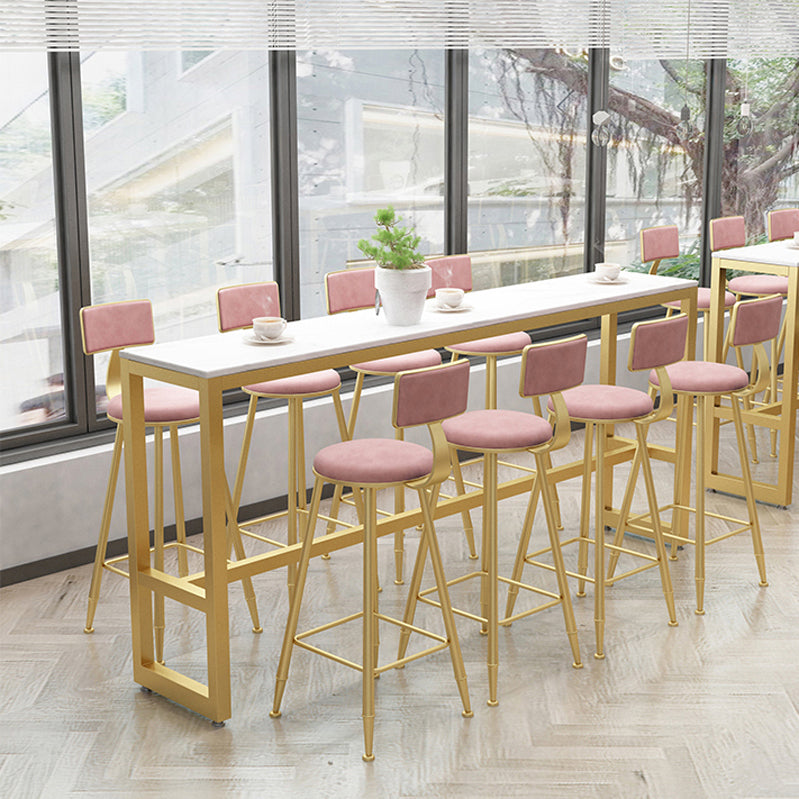 Glam Bar Table Set 1/5/9 Pieces Rectangle Stone Counter Table with Stools for Living Room