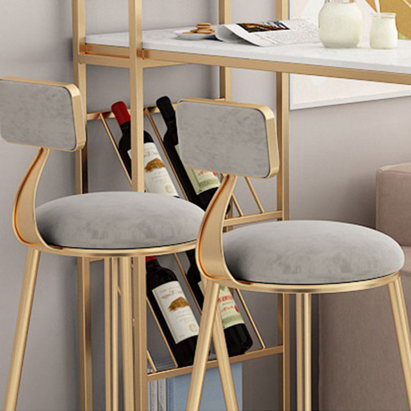 Glam 1/2/3 Pieces Bar Table Set Rectangle Bar Table with Metal High Stools for Home