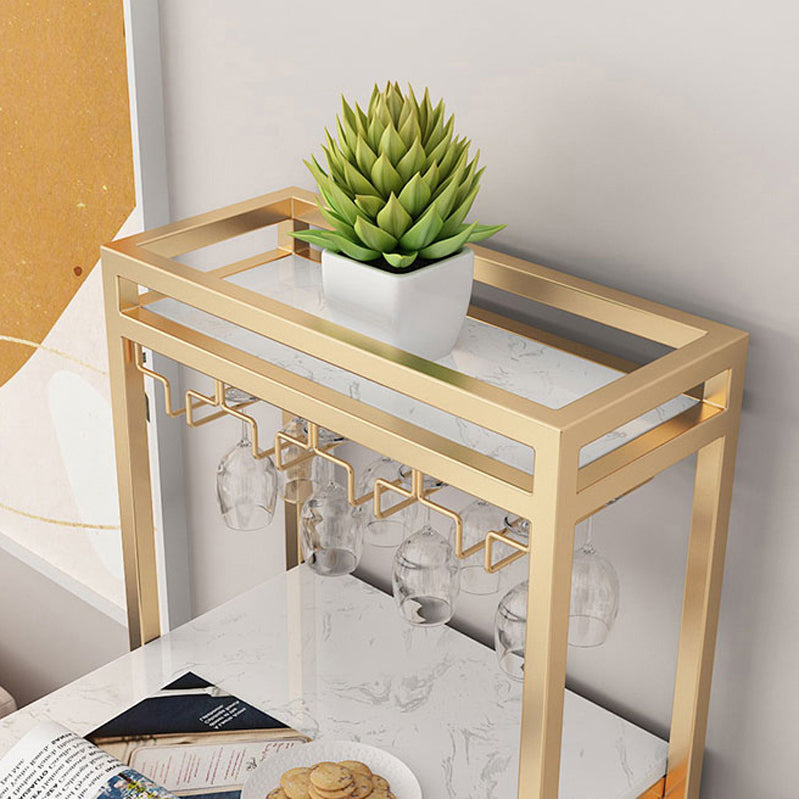 Glam 1/2/3 Pieces Bar Table Set Rectangle Bar Table with Metal High Stools for Home