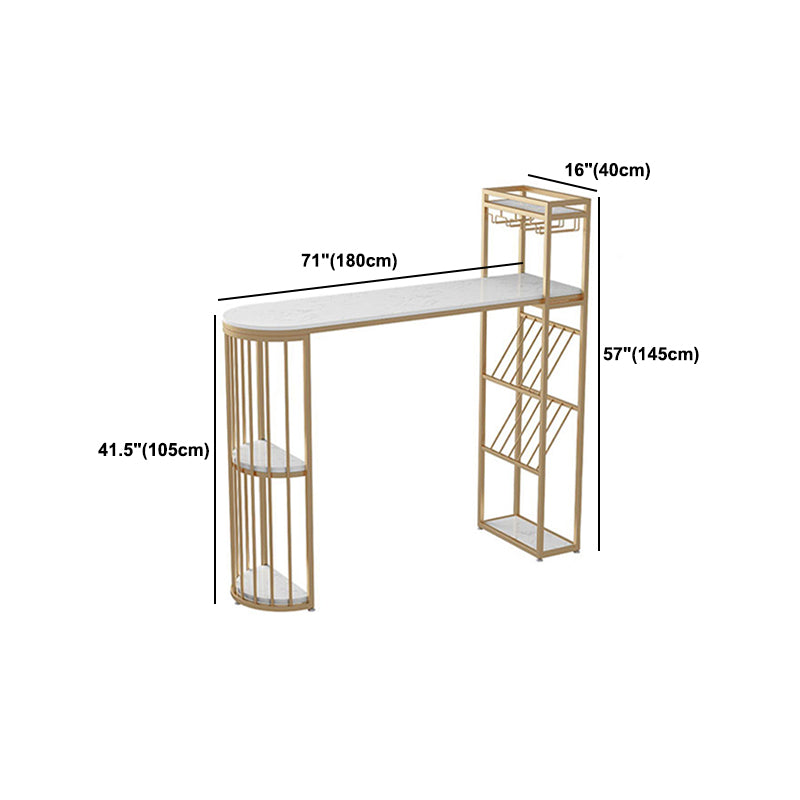 Glam 1/2/3 Pieces Bar Table Set Rectangle Bar Table with Metal High Stools for Home