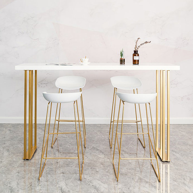 Glam Bar Table Set 1/2/3/5 Pieces Rectangle Bar Table with High Metal Stools