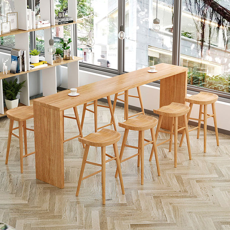 1/2/5/9 Pieces Modern Rectangular Pub Table Set Wooden Counter Table with Backless Stools