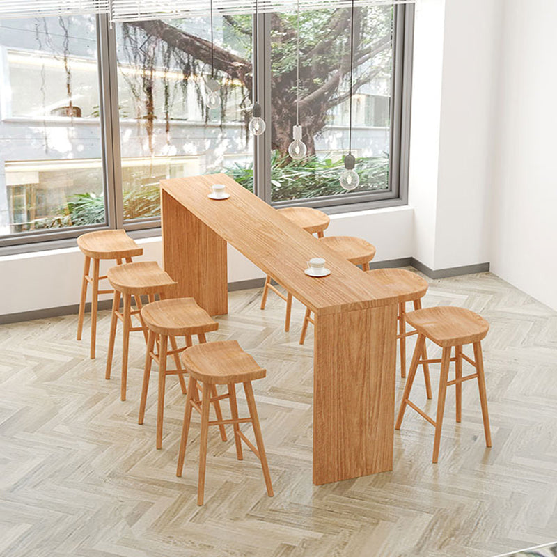 1/2/5/9 Pieces Modern Rectangular Pub Table Set Wooden Counter Table with Backless Stools