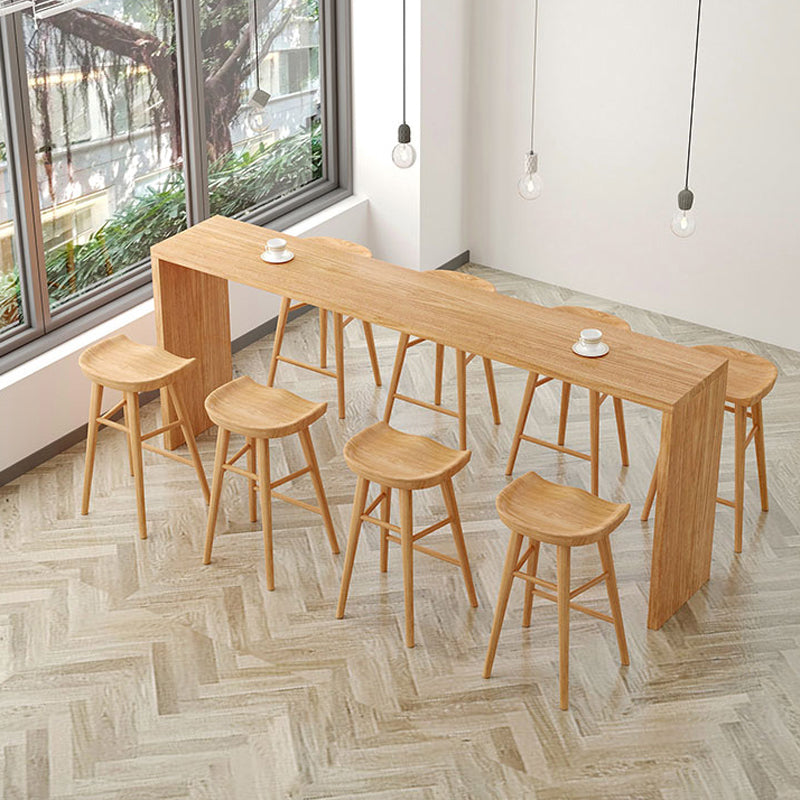 1/2/5/9 Pieces Modern Rectangular Pub Table Set Wooden Counter Table with Backless Stools