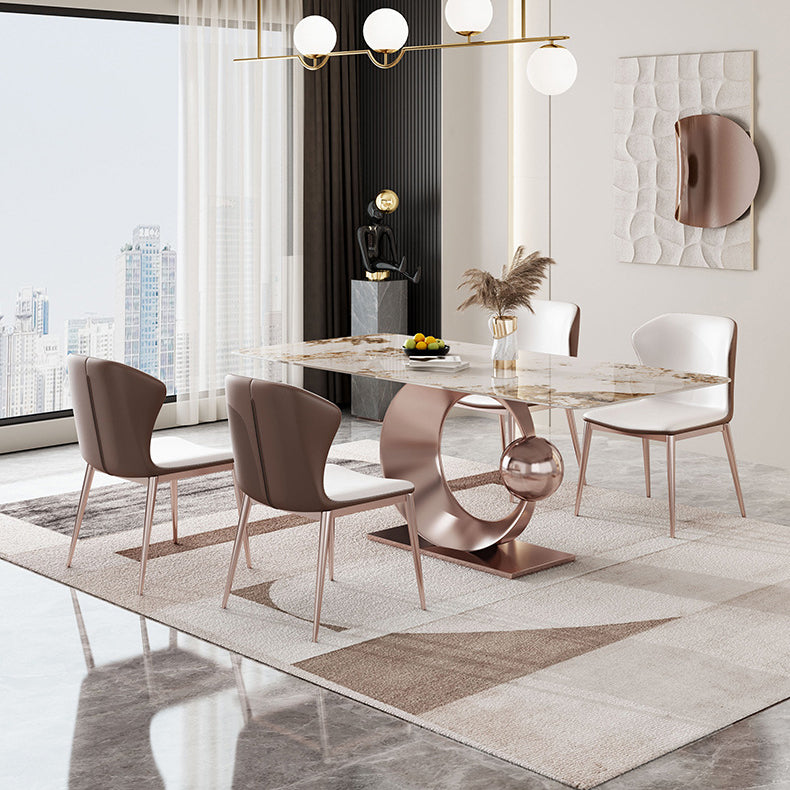 Modern Style Sintered Stone Dining Table Set 1/4/5/7/9 Pieces Dining Set for Home Use