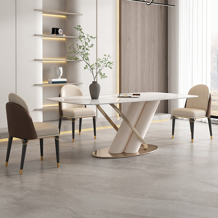 Contemporary Rectangle Sintered Stone Dining Table Set 1/4/5/7 Pieces Dining Set