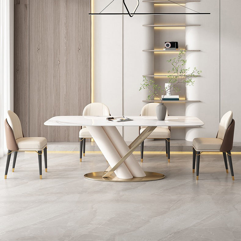 Contemporary Rectangle Sintered Stone Dining Table Set 1/4/5/7 Pieces Dining Set