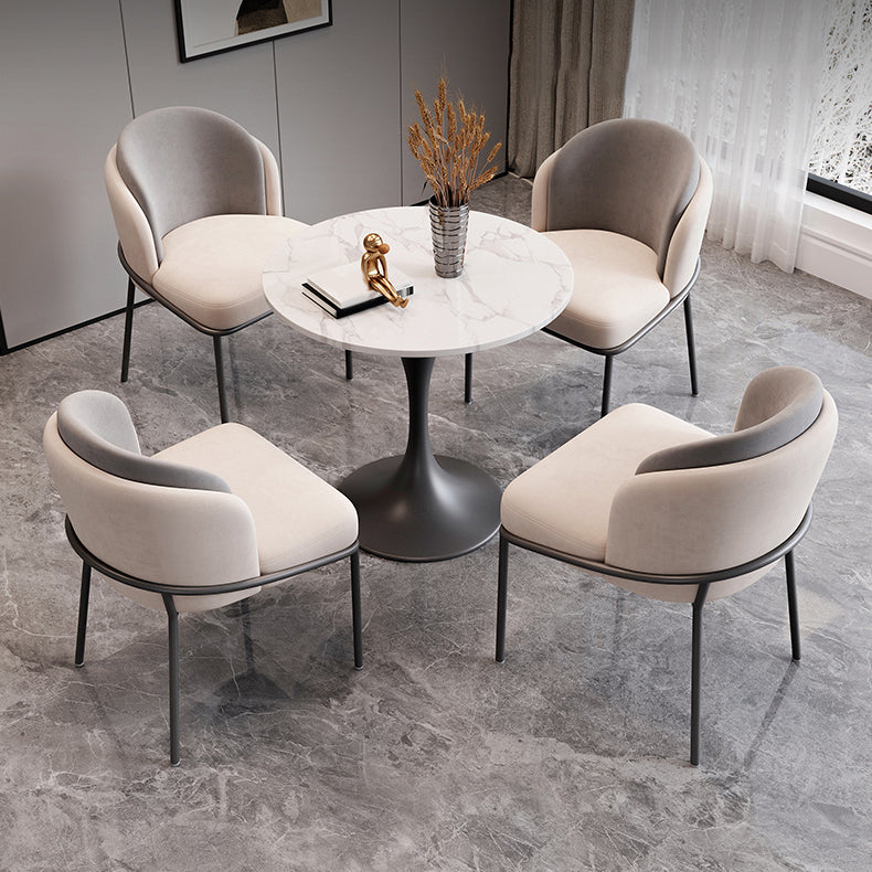 Modern Style Sintered Stone Dining Set Round 1/3/4/5 Pieces Dining Set for Home Use