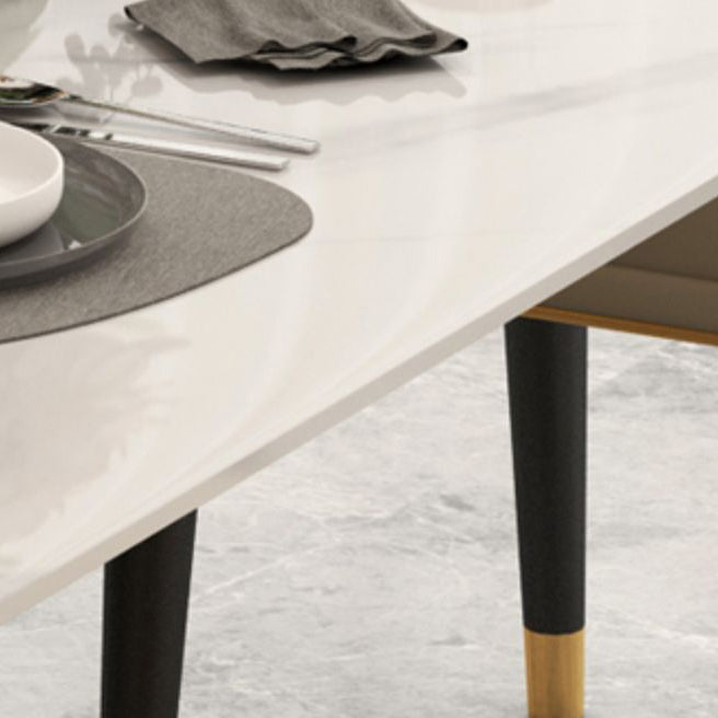 Glam Rectangle 1/4/5/6/7 Pieces Dinette Set Indoor White and Gold Dining Set