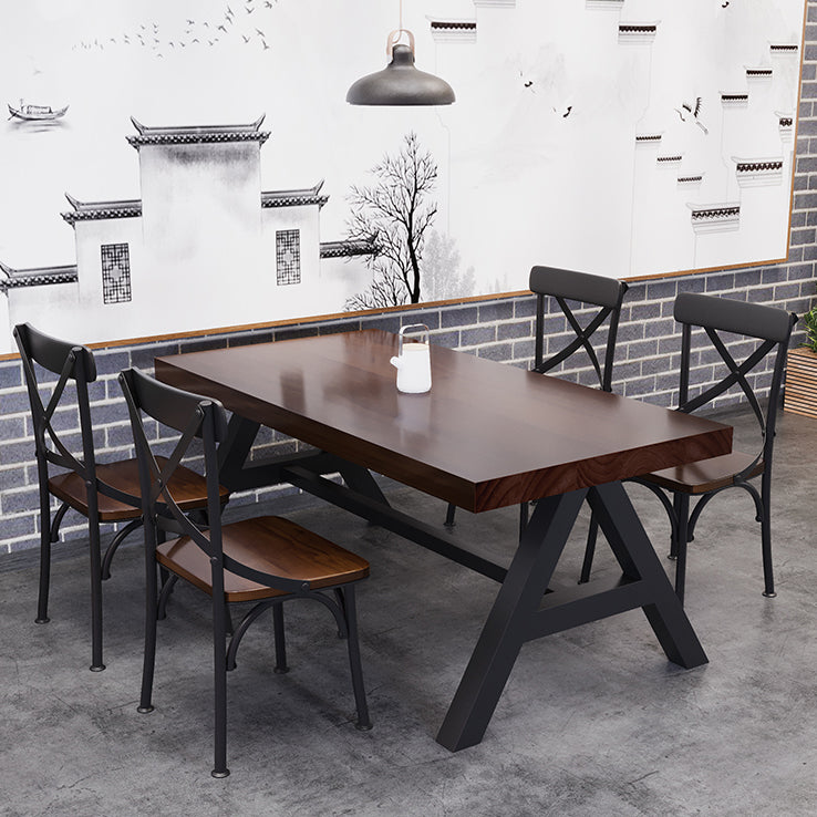 Industrial 1/3/5 Pieces Dining Set Rectangle Pine Wood Dining Table for Dining Room
