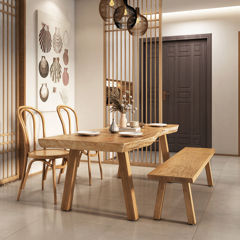 Modern 1/4/5/6 Pieces Dining Set Rectangle Pine Wood Dining Table for Dining Room