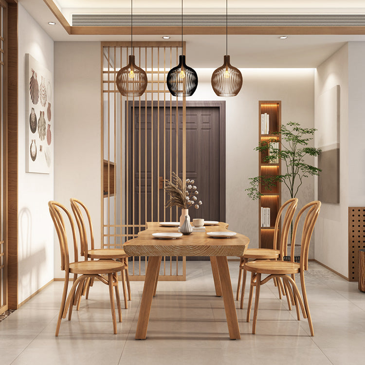 Modern 1/4/5/6 Pieces Dining Set Rectangle Pine Wood Dining Table for Dining Room