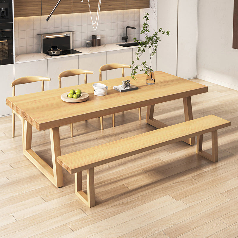 Modern Dining Set 1/2/4/5/7 Pieces Rectangle Pine Wood Dining Table for Dining Room
