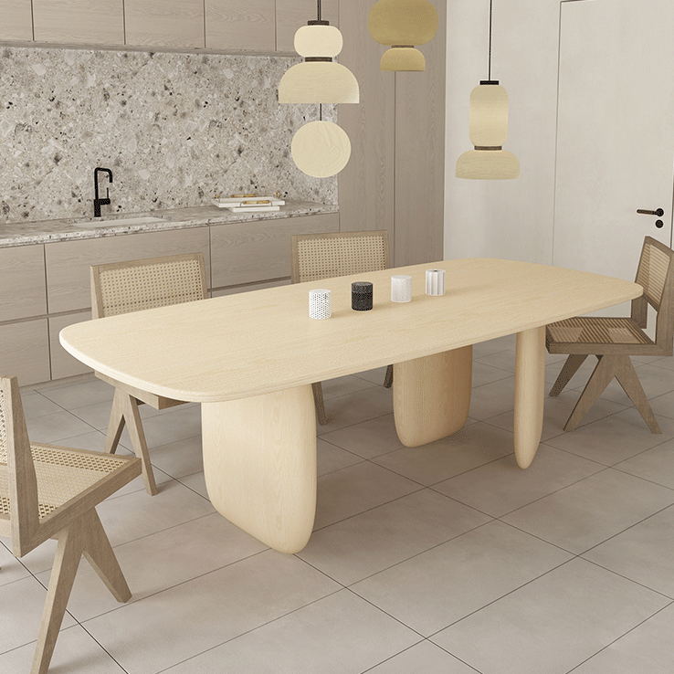 Modern Style Dining Set 1/4/5 Pieces Rectangle Pine Wood Dining Table for Kitchen