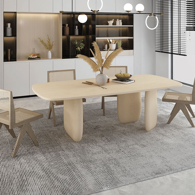 Modern Style Dining Set 1/4/5 Pieces Rectangle Pine Wood Dining Table for Kitchen