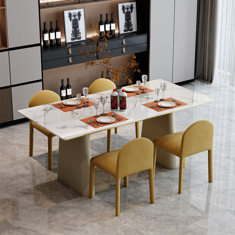Modern Style 1/5/7 Pieces Dining Set Rectangle Stone Dining Table for Dining Room