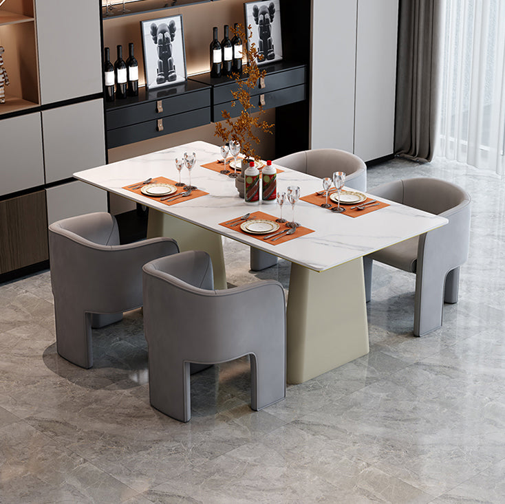 Modern Style 1/5/7 Pieces Dining Set Rectangle Stone Dining Table for Dining Room