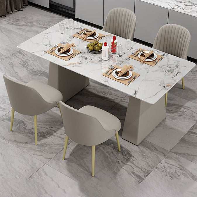 Modern Style Dining Set 1/5/7 Pieces Rectangle Stone Dining Table for Dining Room Kitchen