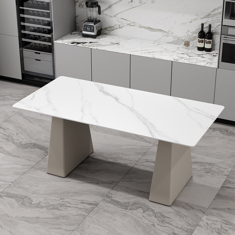Modern Style Dining Set 1/5/7 Pieces Rectangle Stone Dining Table for Dining Room Kitchen