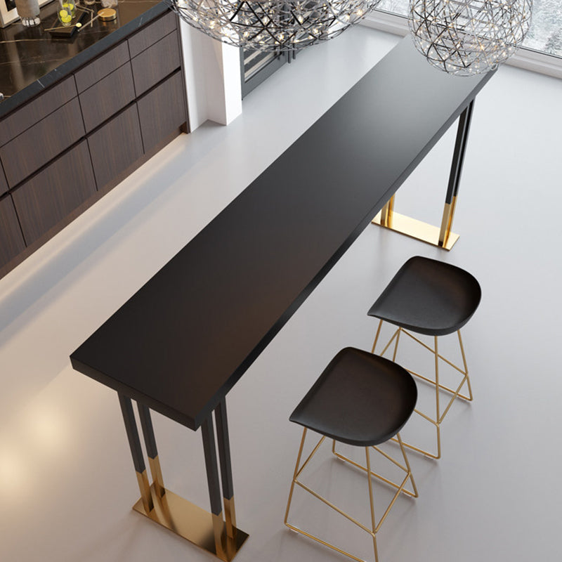 Solid Wood Bar Dinner Table Contemporary Bar Table with Sled Base