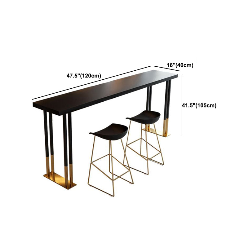 Solid Wood Bar Dinner Table Contemporary Bar Table with Sled Base