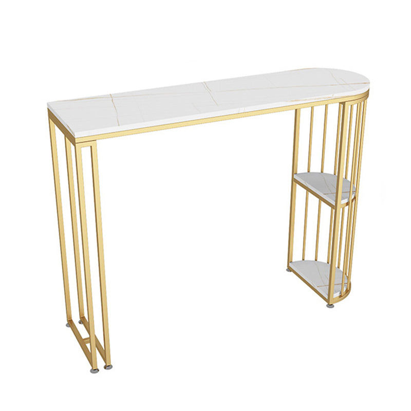 Stone Bar Dining Table Traditional Luxury Bar Table with Double Pedestal