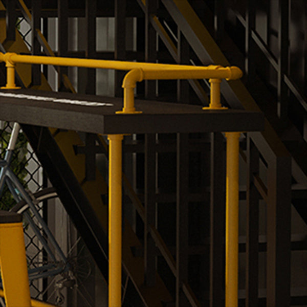 Solid Wood Top Bar Table Black Rectangle Bar Height Pub Table with Metal Base