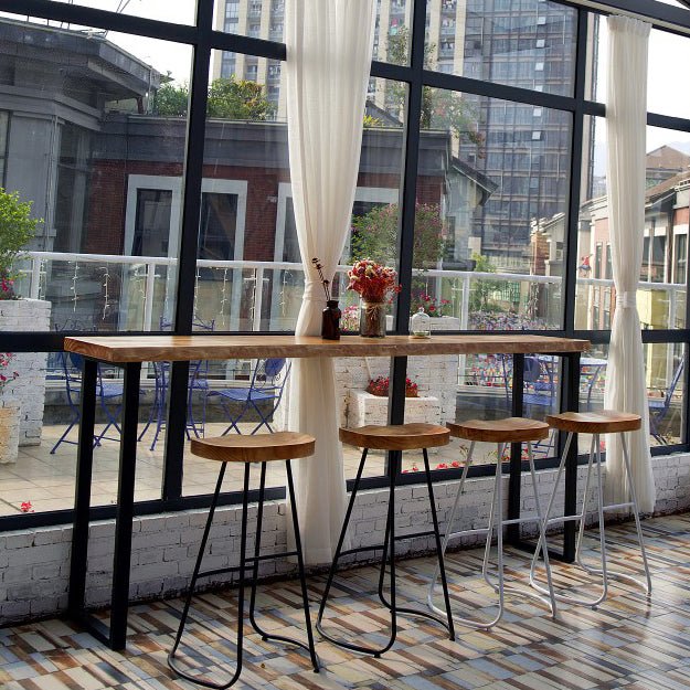 Rectangle Pub Table Modern Bar Height Solid Wood Bar Table for Indoor