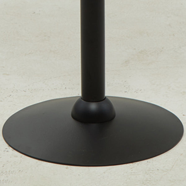 Industrial Solid Wood Bar Table Brown Bistro Table with Black Metal Pedestal