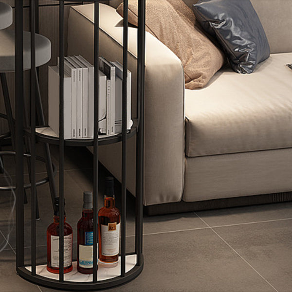 Modern Style Stone Bar Table White Colour Double pedestal Bar Dining Table