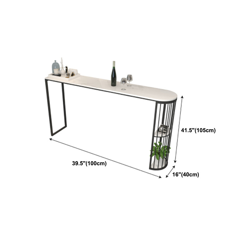 Modern Style Stone Bar Table White Colour Double pedestal Bar Dining Table