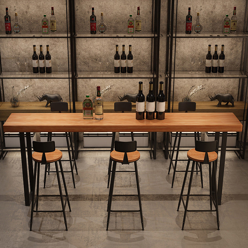 Modern Pub Table Solid Wood Bar Height Rectangle Bar Table for Indoor