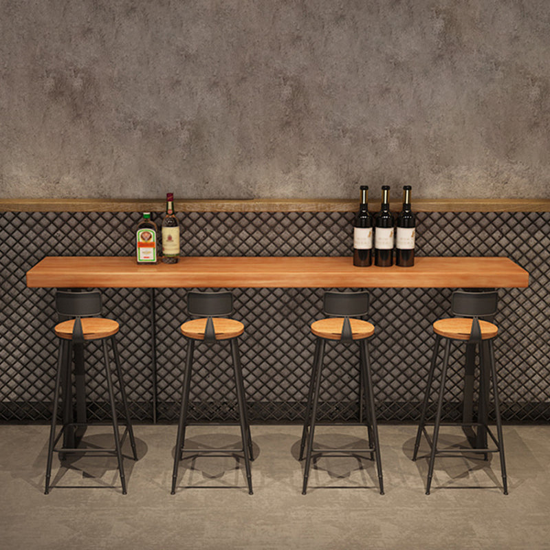 Modern Pub Table Solid Wood Bar Height Rectangle Bar Table for Indoor