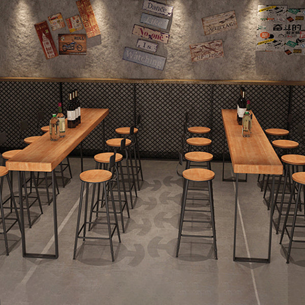 Modern Pub Table Solid Wood Bar Height Rectangle Bar Table for Indoor