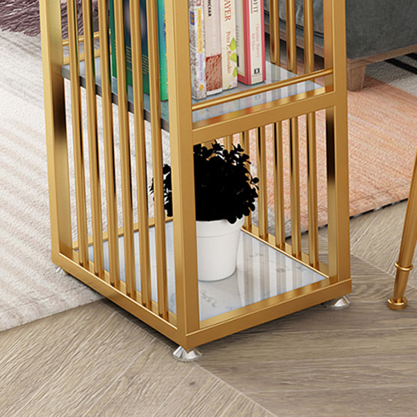 Glam Style Stone Bar Table Double pedestal Bar Dining Table for Living Room