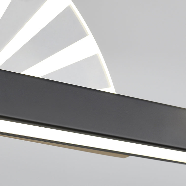 Modern Style Geometry Shape Island Lights Metal 3 Light Island Lighting in Black