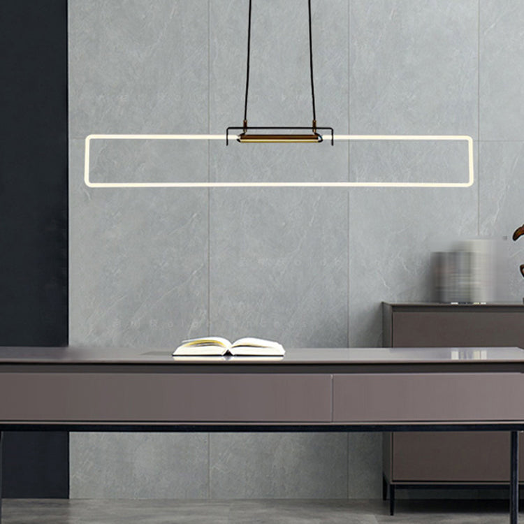 Modern Style Rectangle Hanging Pendant Light Resin 1 Light Pendant Light Fixture