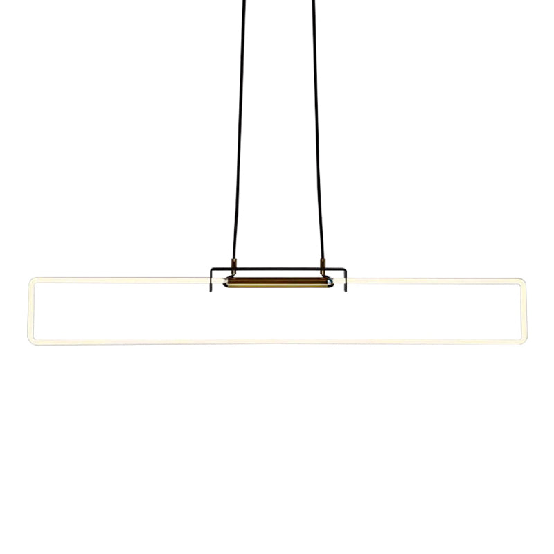 Modern Style Rectangle Hanging Pendant Light Resin 1 Light Pendant Light Fixture