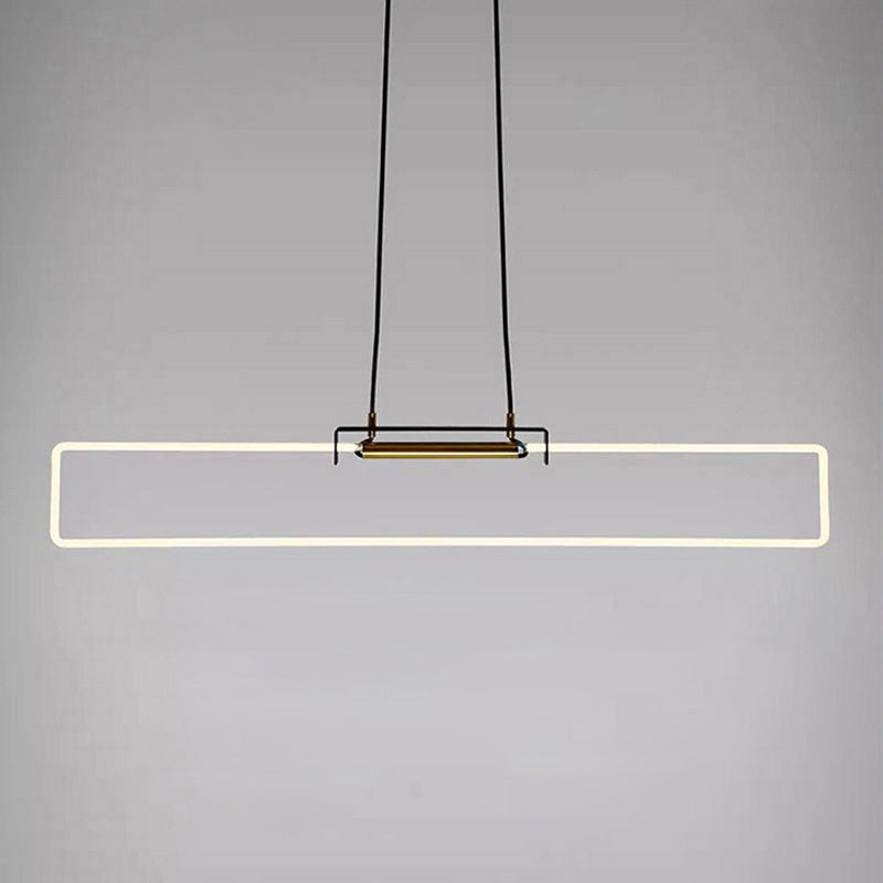Modern Style Rectangle Hanging Pendant Light Resin 1 Light Pendant Light Fixture
