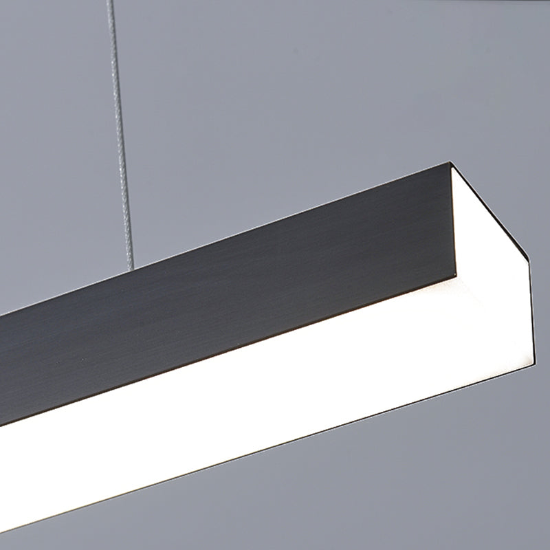 Black Copper Island Lighting Fixtures Modern 1-Light Linear Restaurant LED Suspension Lamp