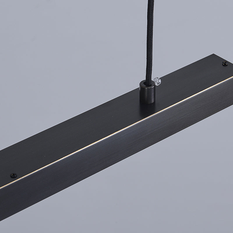 Black Copper Island Lighting Fixtures Modern 1-Light Linear Restaurant LED Suspension Lamp