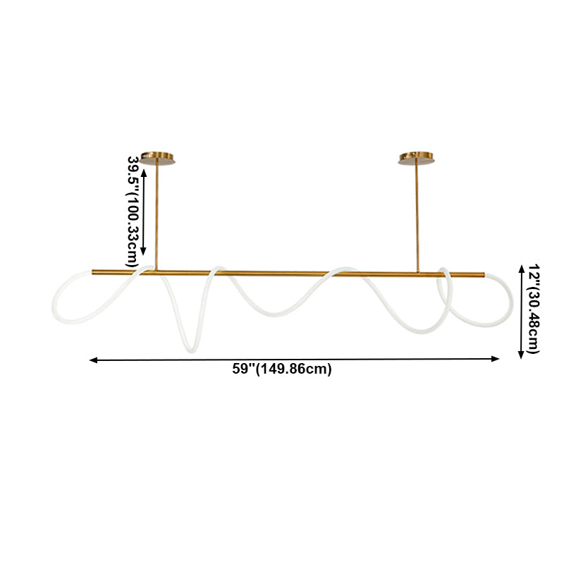 Modern Style Linear Hanging Pendant Light Silica Gel 1 Light Pendant Light Fixture