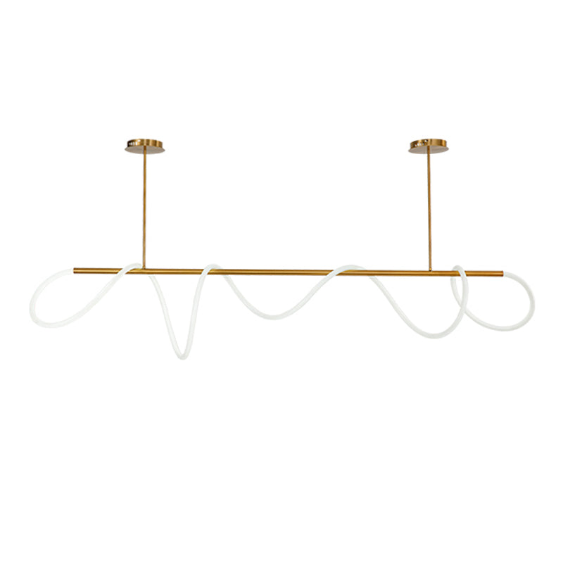 Modern Style Linear Hanging Pendant Light Silica Gel 1 Light Pendant Light Fixture