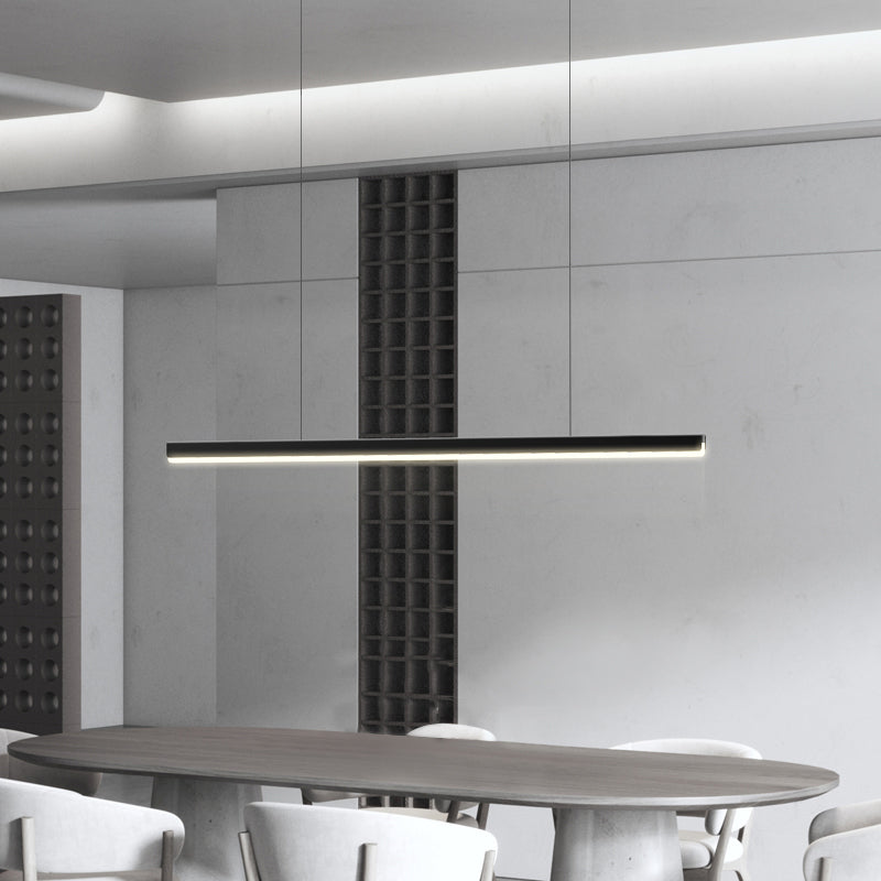 Modern Style Linear Pendant Light Metal 1 Light Hanging Light